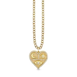 Gold & Diamond Heart Tricon Charm