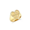Gold & Diamond Heart Tricon Signet Ring