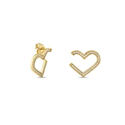 Gold & Diamond Heart Wrap Hoop