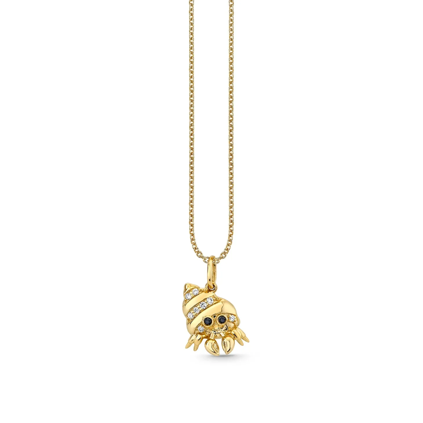 Gold & Diamond Hermit Crab Charm