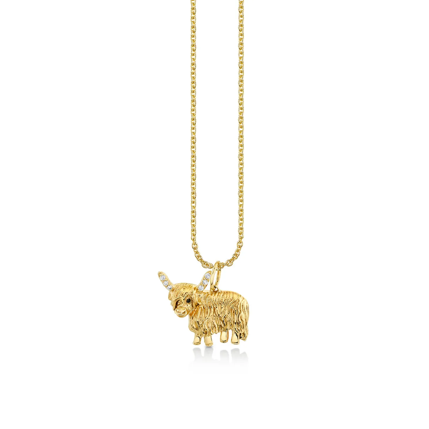 Gold & Diamond Highland Cow Charm