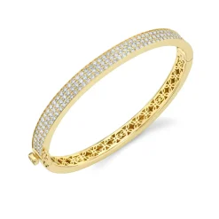 Gold & Diamond Hinge Bangle
