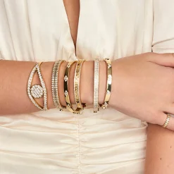 Gold & Diamond Hinge Bangle