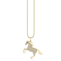 Gold & Diamond Horse Charm
