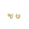 Gold & Diamond Horse Horseshoe Stud