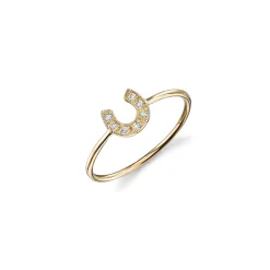 Gold & Diamond Horseshoe Ring