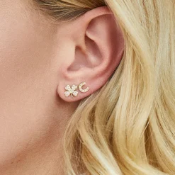 Gold & Diamond Horseshoe Stud