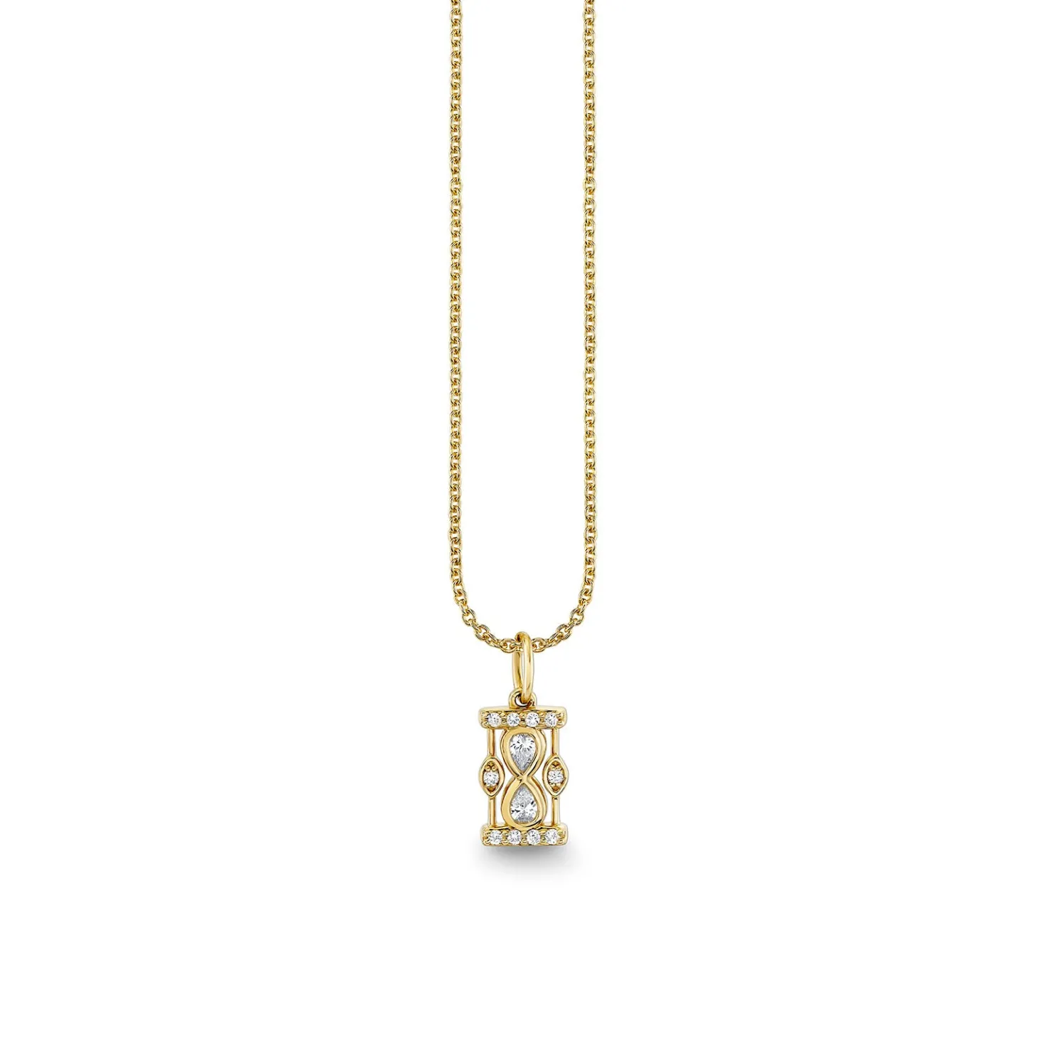 Gold & Diamond Hourglass Charm