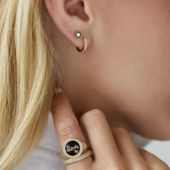 Gold & Diamond Huggie Hoops