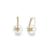 Gold & Diamond Hummingbird Pearl Earrings