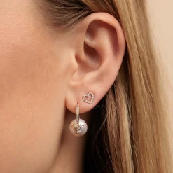 Gold & Diamond Hummingbird Pearl Earrings