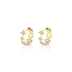 Gold & Diamond Icon Huggie Hoops