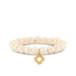 Gold & Diamond Icon Lifesaver on Pearls
