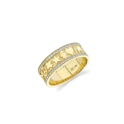 Gold & Diamond Icon Ring Band