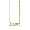 Gold & Diamond Icon Script Necklace