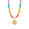 Gold & Diamond Icon Wheel Jade Necklace