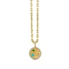 Gold & Diamond Iconography Circle Charm
