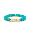 Gold & Diamond Iconography Bar on Turquoise