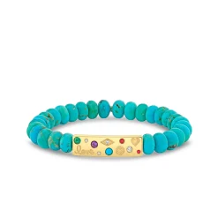 Gold & Diamond Iconography Bar on Turquoise