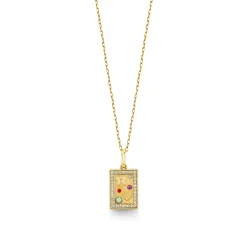 Gold & Diamond Iconography Rectangle Charm