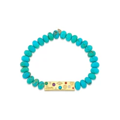 Gold & Diamond Iconography Bar on Turquoise