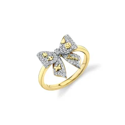 Gold & Diamond Icons Bow Ring