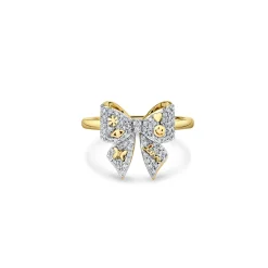 Gold & Diamond Icons Bow Ring