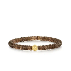 Gold & Diamond Initial Bead on Topaz