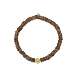 Gold & Diamond Initial Bead on Topaz