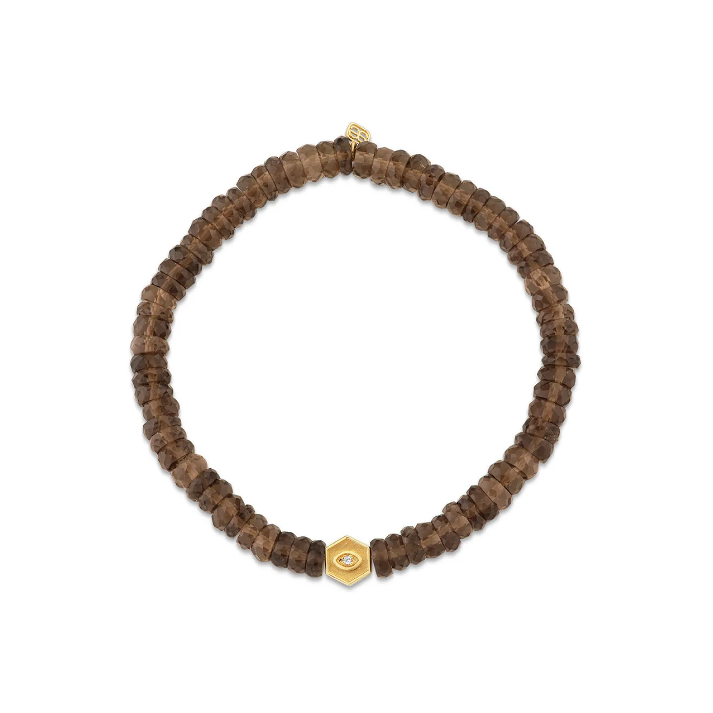 Gold & Diamond Initial Bead on Topaz