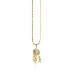 Gold & Diamond Jellyfish Charm