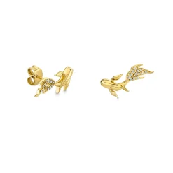 Gold & Diamond Koi Fish Stud
