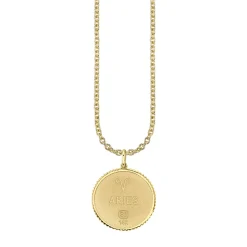 Gold & Diamond Large Aries Zodiac Medallion