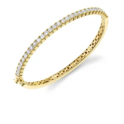 Gold & Diamond Large Bangle