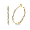 Gold & Diamond Large Bezel Large Hoops