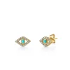 Gold & Diamond Large Bezel Eye Stud