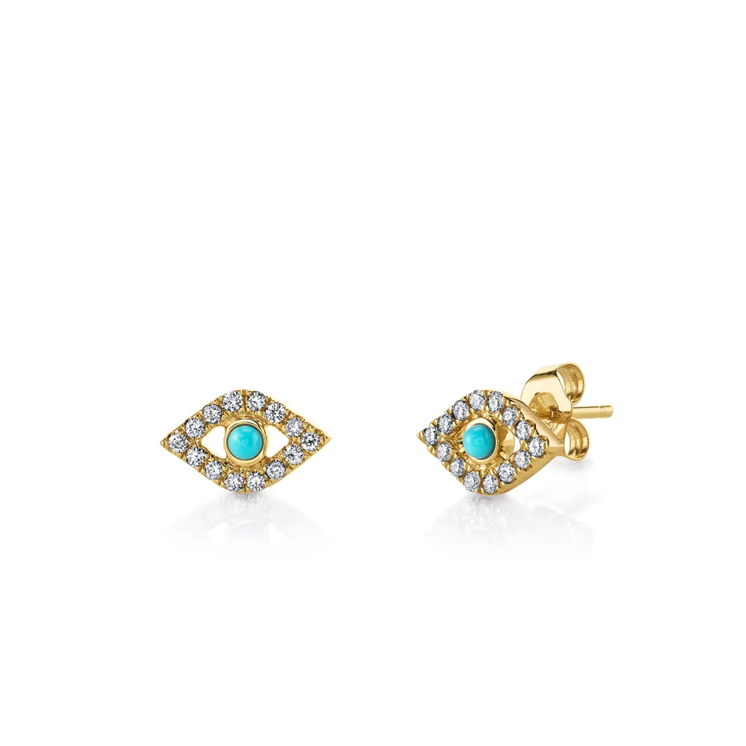 Gold & Diamond Large Bezel Eye Stud