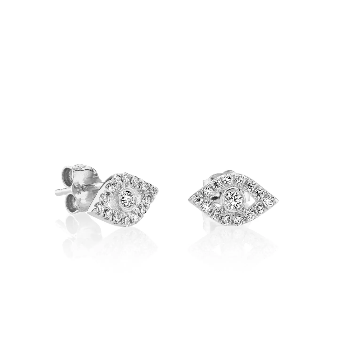 Gold & Diamond Large Bezel Eye Stud