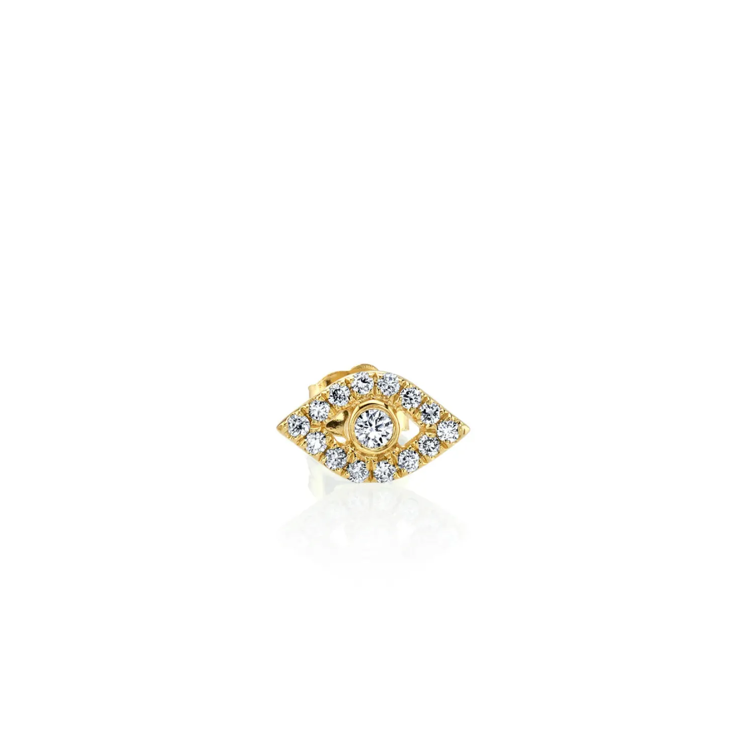 Gold & Diamond Large Bezel Eye Stud
