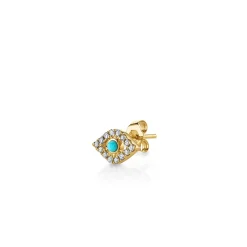 Gold & Diamond Large Bezel Eye Stud