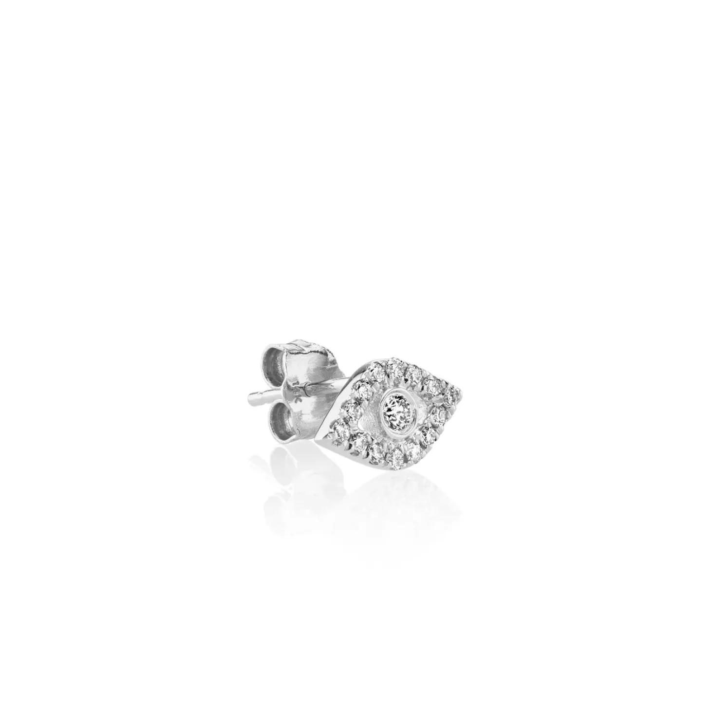 Gold & Diamond Large Bezel Eye Stud