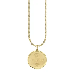 Gold & Diamond Large Cancer Zodiac Medallion