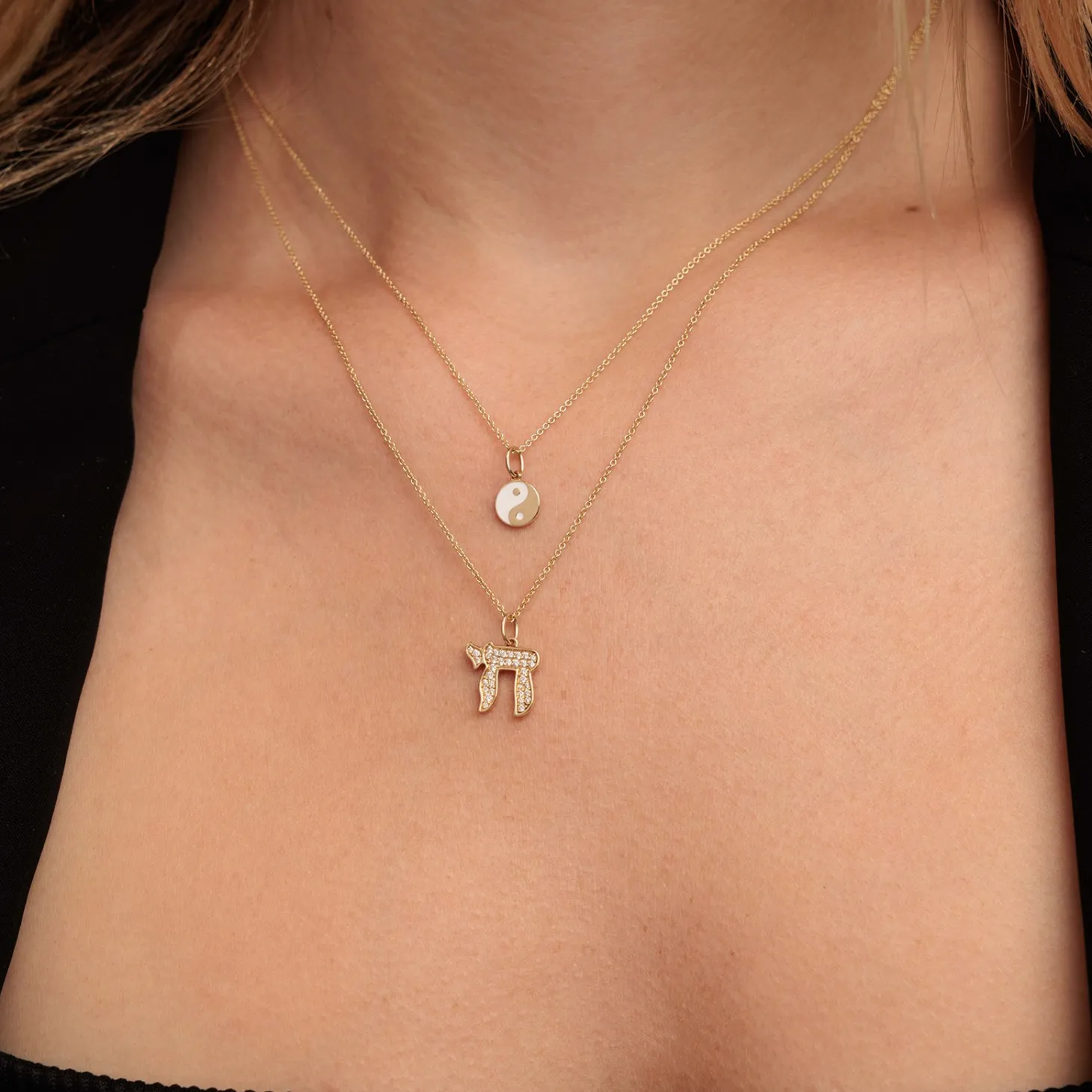 Gold & Diamond Large Chai Charm