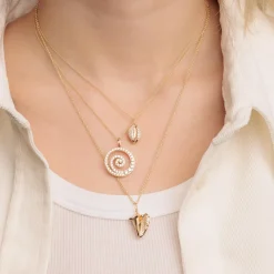 Gold & Diamond Large Conch Shell Charm