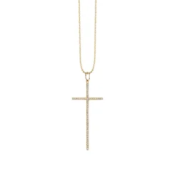 Gold & Diamond Large Cross Charm