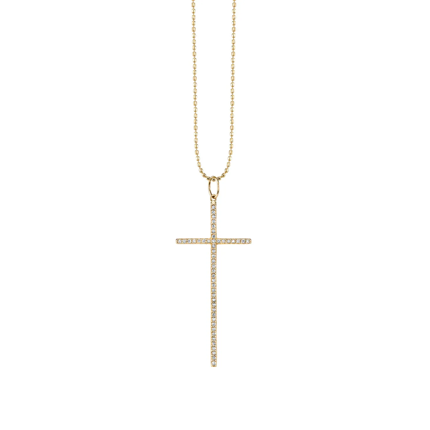 Gold & Diamond Large Cross Charm