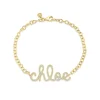 Gold & Diamond Large Custom Script Bracelet