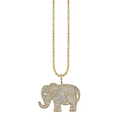 Gold & Diamond Large Elephant Charm