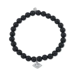 Gold & Diamond Large Eye on Onyx