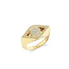 Gold & Diamond Large Eye Signet Ring